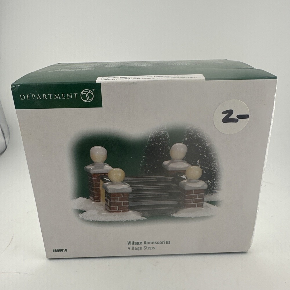 Dept. 56 Brick Edged Steps Trees Village Accessories Christmas City 53315 2005